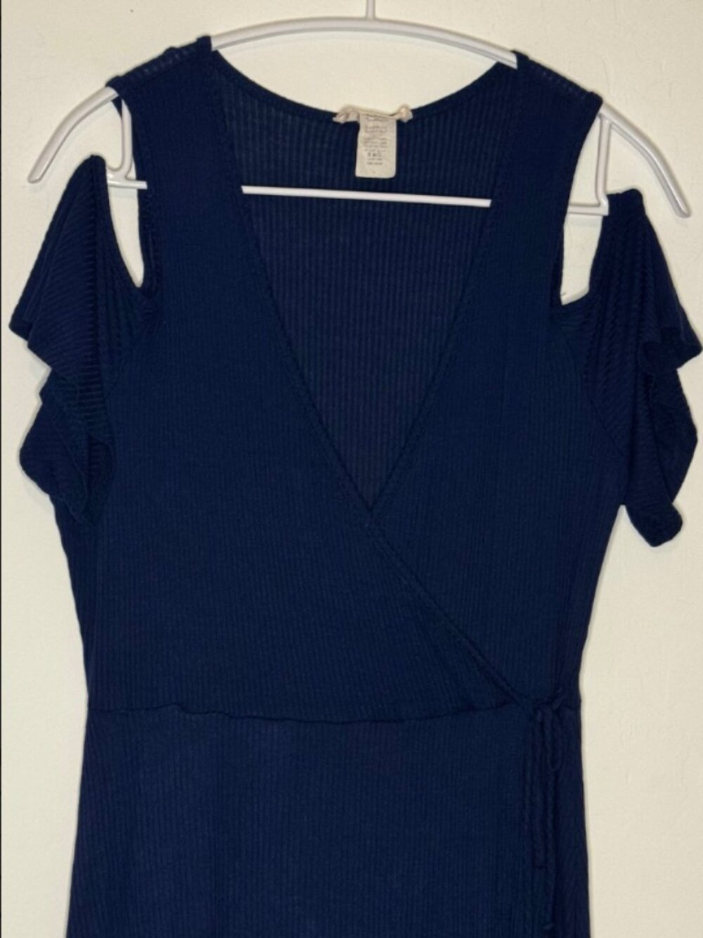 cold-shoulder wrap dress